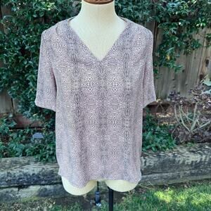 Worthington Pullover V-Neck Short Sleeve Shirt Blouse Top Size Women's Size XS